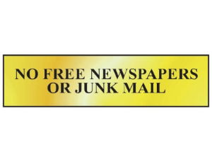 Scan® Safety & Workwear Products No Free Newspapers Or Junk Mail Sign