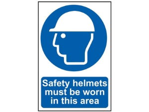 Scan® Safety & Workwear Products Sign: Safety Helmets Must Be Worn