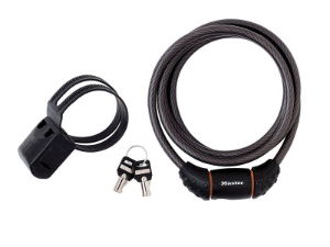 BLACK BRAIDED STEEL KEYED CABLE 1.8M X 10MM