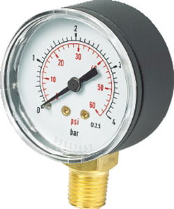 Vale® 50mm Bottom Connection Vacuum Gauge BSPT 