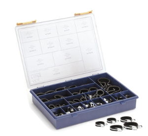 JCS Rubber Lined P Clip Mild Steel Assorted Box Set