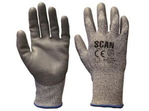 Scan® Safety & Workwear Products Grey PU Coated Cut 5 Gloves