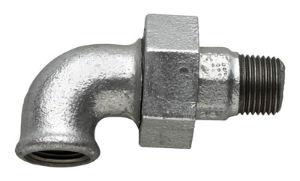 Vale® British Standard Banded Galvanised Iron Male Female Union Elbow